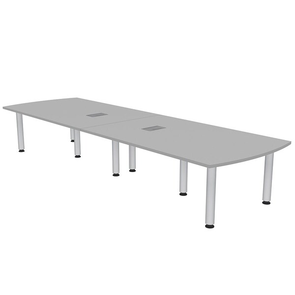 45 in W, 120 in L, 29 in H, Engineered Wood Top, Grey